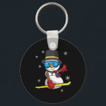 Christmas Snowboarding Snowman Snowboarder Snowboa Key Ring<br><div class="desc">Christmas Snowboarding Snowman Snowboarder Snowboard</div>