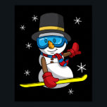Christmas Snowboarding Snowman Snowboarder Snowboa Poster<br><div class="desc">Christmas Snowboarding Snowman Snowboarder Snowboard</div>