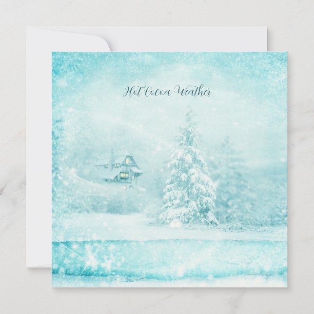 Christmas Snowed In Hot Cocoa Weather Holiday Card (Front)