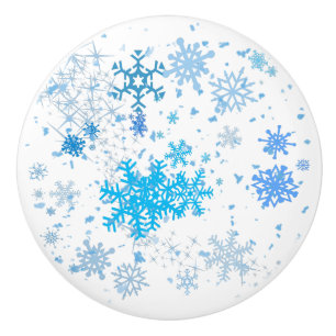Christmas Snowfall Ceramic Knob