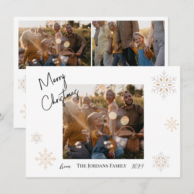 Christmas Snowfall Photo Holiday Card  (Front/Back)