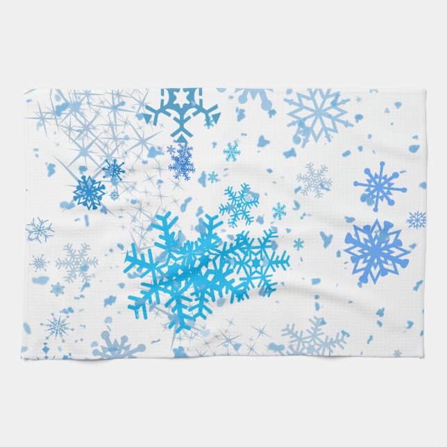 Christmas Snowfall Tea Towel (Horizontal)