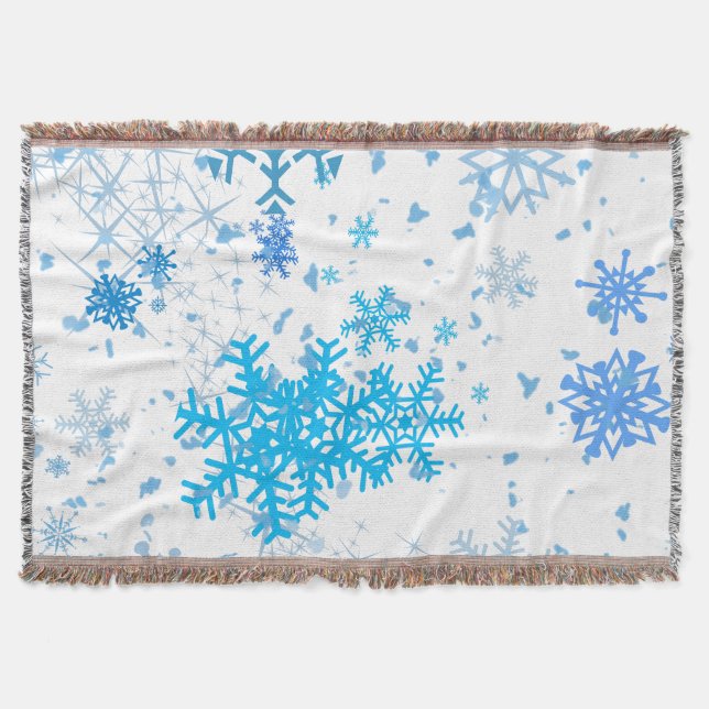 Christmas Snowfall Throw Blanket (Front)