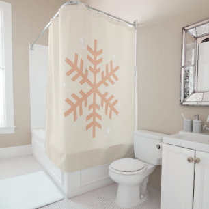 Christmas Snowflake Beige Shower Curtain