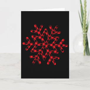 Christmas Snowflake Buffalo Plaid Holiday Gift Fun Card