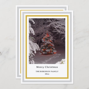 Christmas Snowflake Christmas Tree INSERT PHOTO Holiday Card