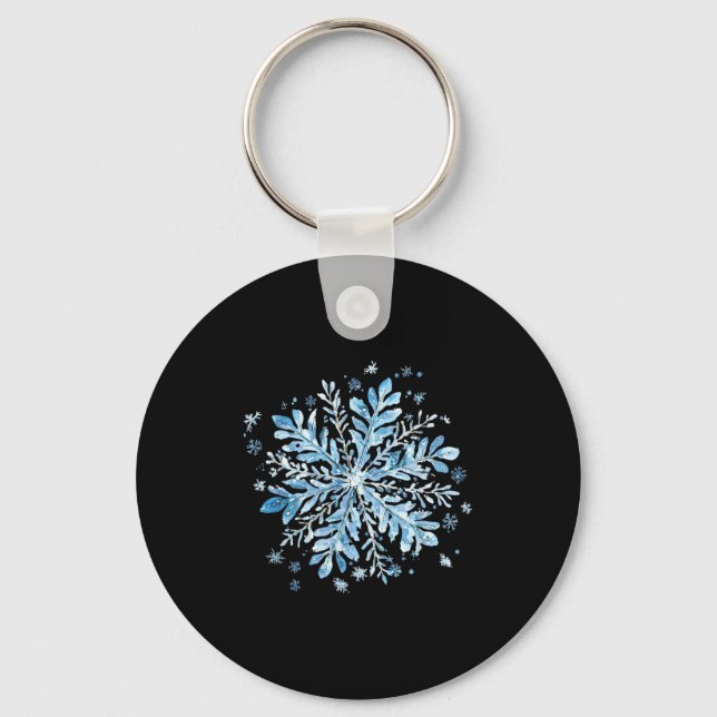 Christmas Snowflake - Cute Winter Vibe For Holiday Key Ring (Front)
