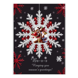 Christmas Snowflake Decoration with Red Accents