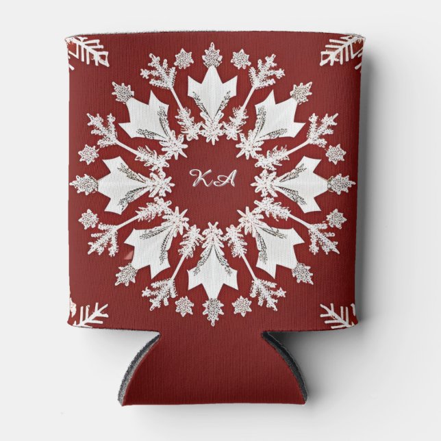 Christmas Snowflake Design Can Cooler (Front)