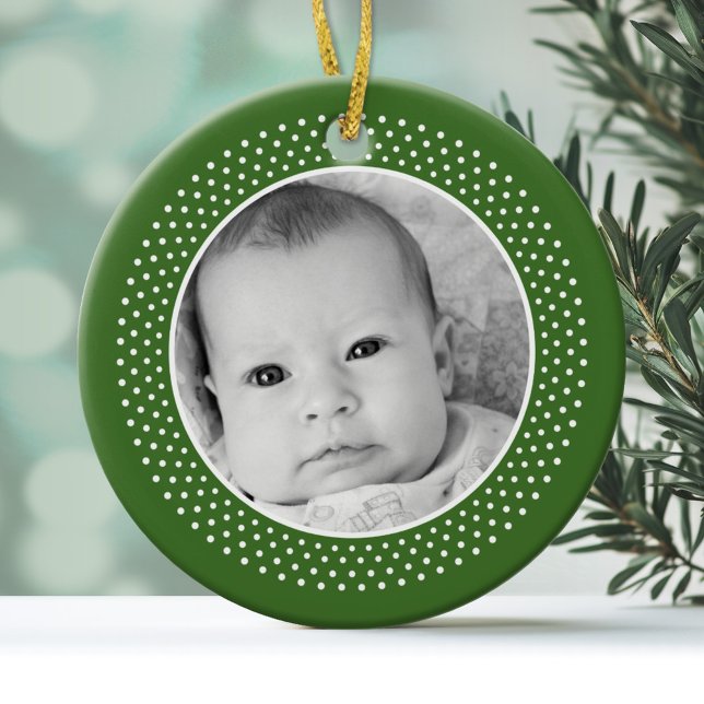 Christmas Snowflake: Double-Sided Photo Ceramic Tree Decoration (Personalized Photo Ornament)