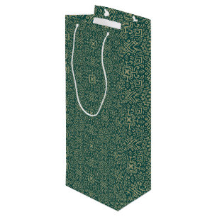 Christmas Snowflake Floral Vintage Pattern Wine Gift Bag