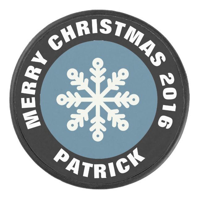 Christmas Snowflake Hockey Puck (Front)