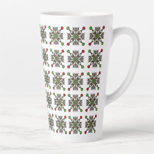 Christmas Snowflake Mandala Latte Mug