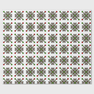 Christmas Snowflake Mandala Wrapping Paper