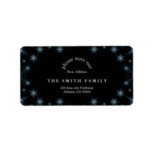 Christmas Snowflake New Address Label