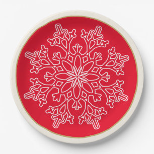 Christmas Snowflake Nordic Paper Plates