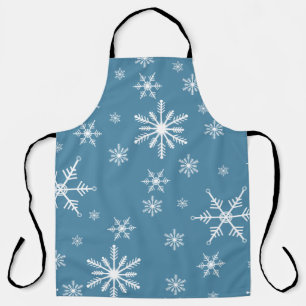 Christmas Snowflake On Blue Apron