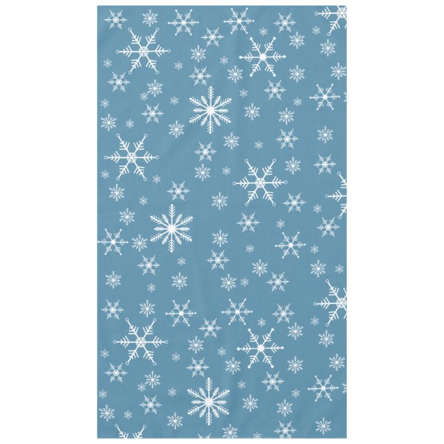 Christmas Snowflake On Blue Tablecloth (Front)