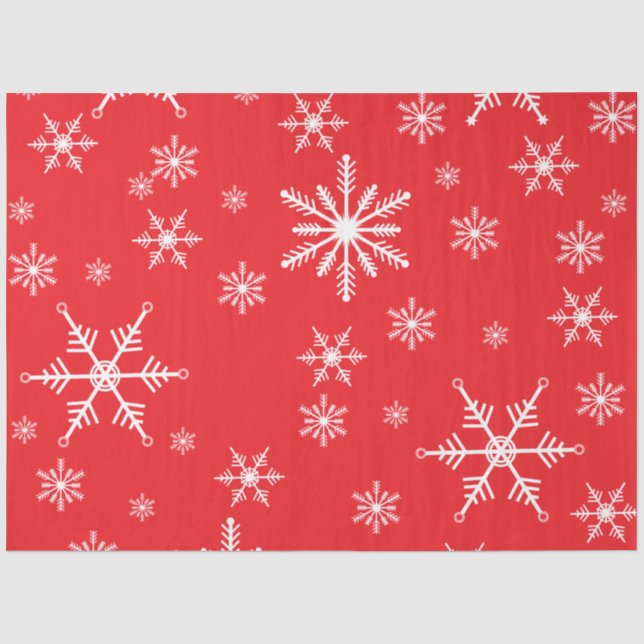 Christmas Snowflake On Red Tissue Paper (Front)
