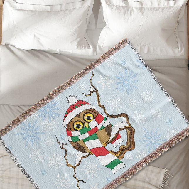 Christmas Snowflake Owl Throw Blanket (Creator Uploaded)