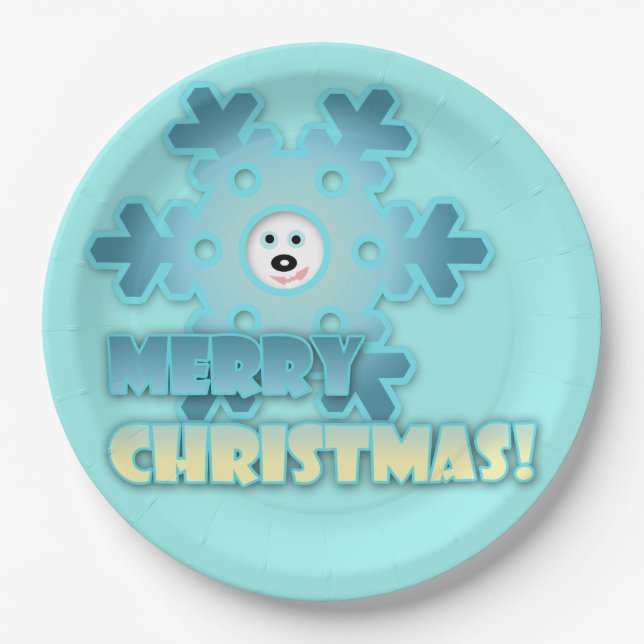 Christmas snowflake paper plate (Front)