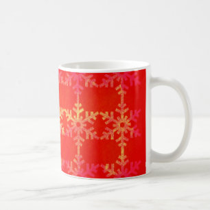 Christmas snowflake pattern coffee mug