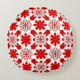 Christmas Snowflake Pattern For Winter Gift Round Cushion
