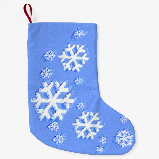 Christmas Snowflake Pattern - Original Art Small Christmas Stocking (Front)