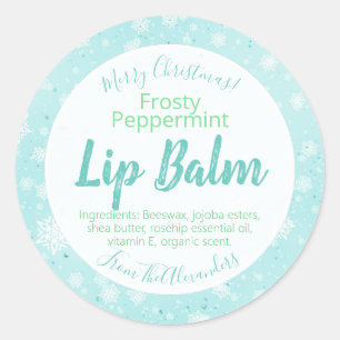 Christmas Snowflake Peppermint Lip Balm Labels