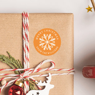 Christmas Snowflake Personalised custom colour Square Sticker