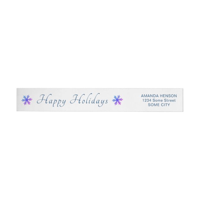 Christmas Snowflake Personalised Holiday Wrap Around Label (Individual)
