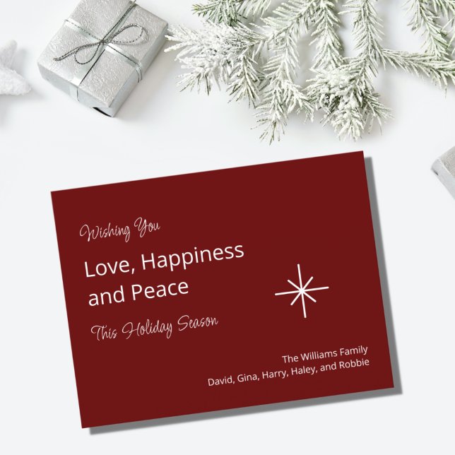 Christmas Snowflake Red Festive Family     Holiday Postcard (Creator Uploaded)