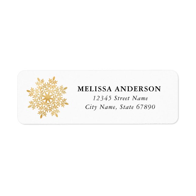 Christmas Snowflake Return Address Labels (Front)