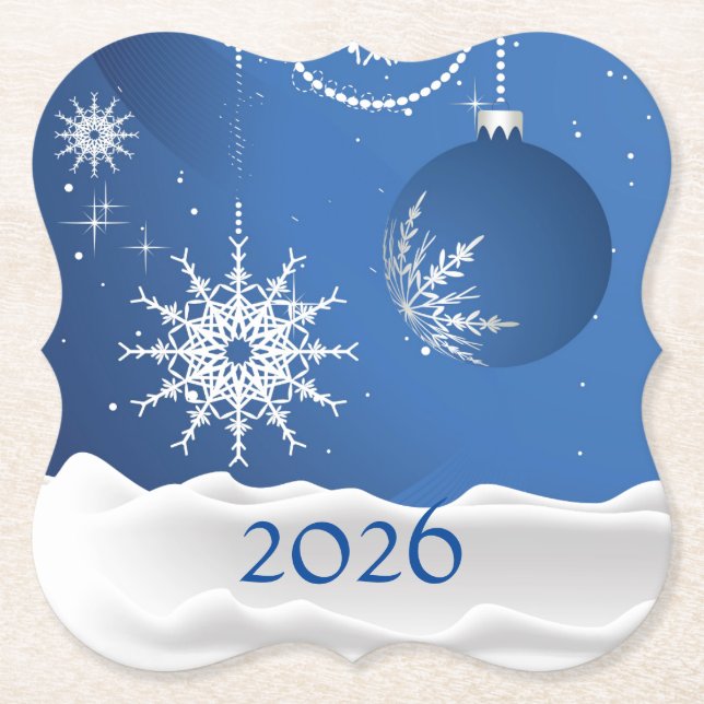 Christmas Snowflake, Snow Coaster 2025 Add Name (Front)