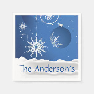 Christmas Snowflake Snow Cocktail Napkins   