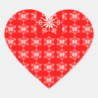 Christmas Snowflake Stickers in Red and White.