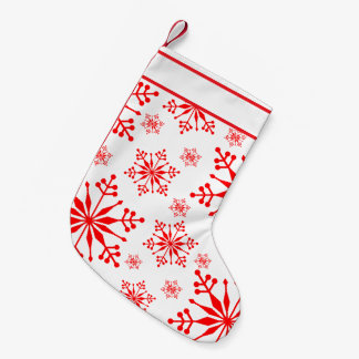 Christmas Snowflake Stocking in Red and White.