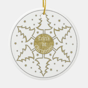Christmas "Snowflake Trees" Ornament Personalise