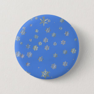 CHRISTMAS SNOWFLAKES 6 CM ROUND BADGE