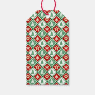 Christmas snowflakes and Christmas trees  Gift Tags