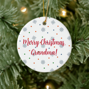 Christmas snowflakes and dots pattern ceramic tree decoration