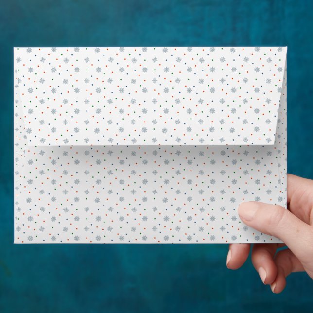 Christmas snowflakes and dots pattern envelope (Hand)
