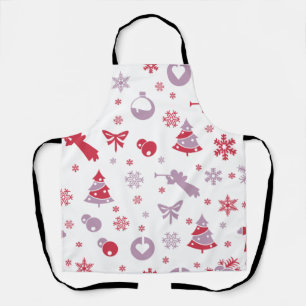 Christmas Snowflakes, Angels, and Trees Pattern Apron