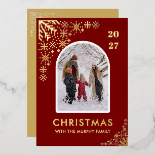 Christmas Snowflakes Arch Pattern family photo