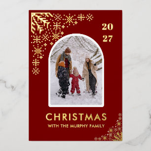 Christmas Snowflakes Arch Pattern family photo