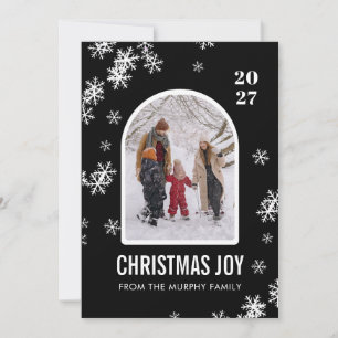 Christmas Snowflakes Arch Pattern family photo Holiday Card
