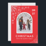 Christmas Snowflakes Arch Pattern family photo Holiday Card<br><div class="desc">Christmas Snowflakes Arch Pattern family photo</div>