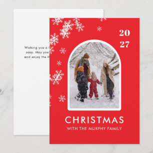 Christmas Snowflakes Arch Pattern family photo Holiday Card