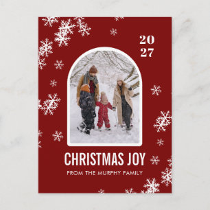 Christmas Snowflakes Arch Pattern family photo Holiday Postcard