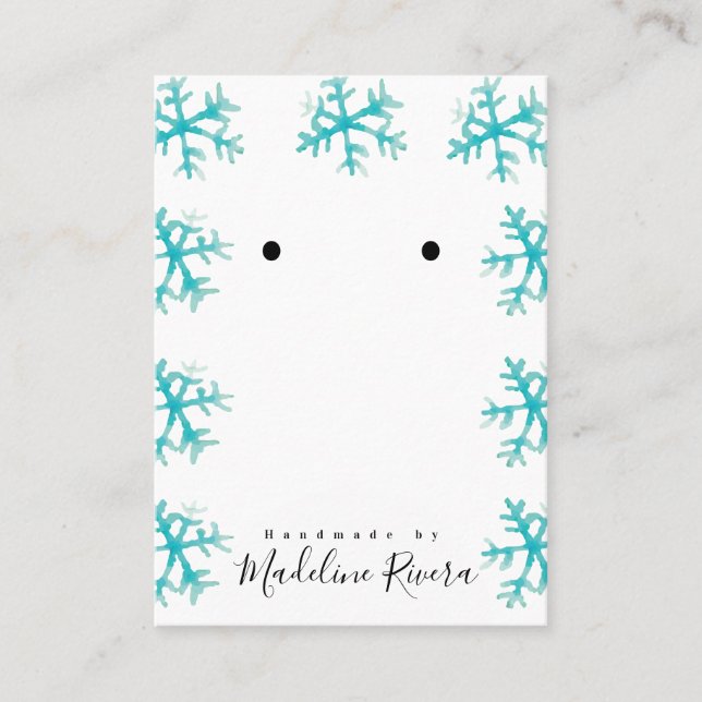 Christmas Snowflakes Artisan Earring Display Cards (Front)